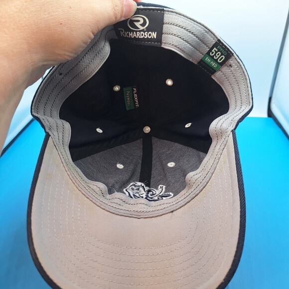 Vintage Duke Blue Devils Fitted Baseball Cap Size S/M Flexfit Navy Wool - Picture 6 of 7